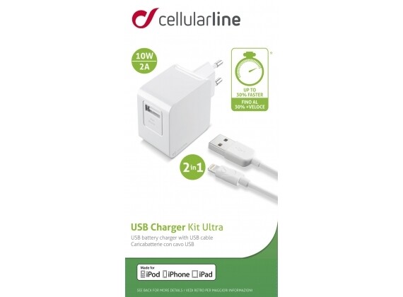 Cellular Line Lightning USB Charger Kit Ultra