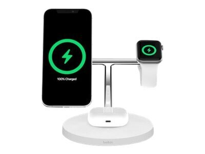 Boost Charge Pro MagSafe 3-in-1 Wireless Charger - White
