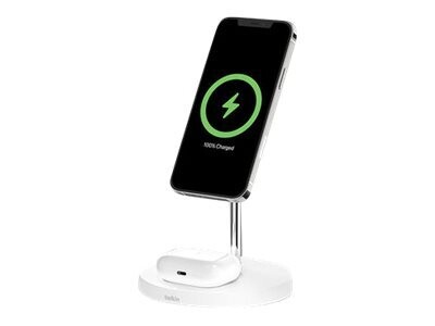 Boost Charge Pro MagSafe 2-in-1 Wireless Charger Stand - White