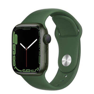 Apple Watch Series 7 (GPS + Cellular) â€¢ 41â€‘mm kast van groen aluminium â€¢ Solobandje - Klaver