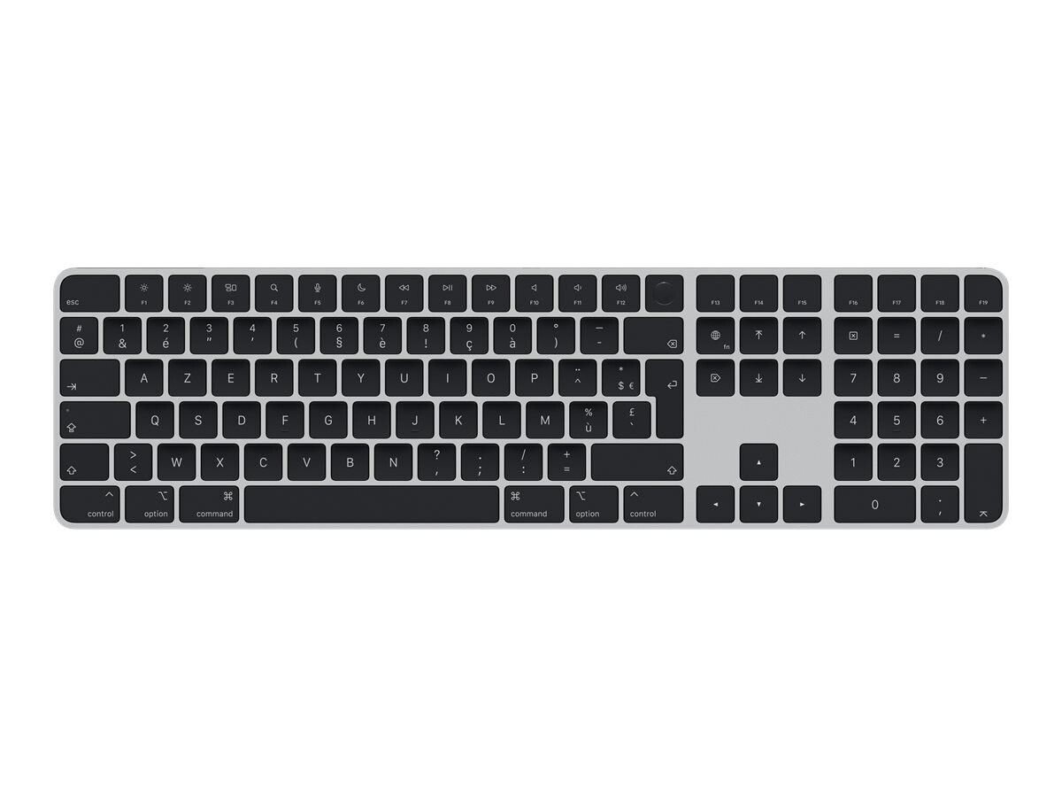 APPLE Magic Keyboard with Touch ID and Numeric Keypad for Mac models with silicon Black Keys Azerty