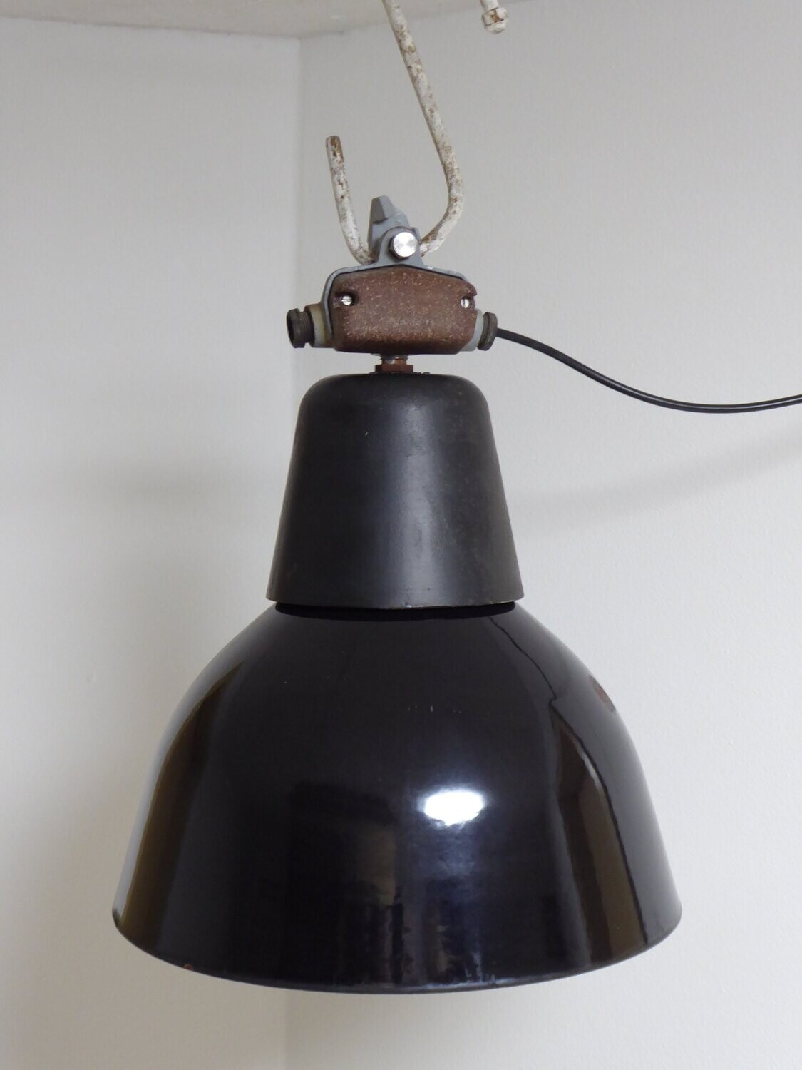 Originale Siemens Emaille Industrielampe Fabriklampe