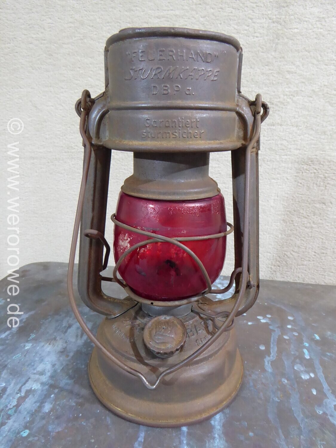Alte Feuerhand 276 DBPa. Sturmkappe Petroleumlampe Baby
