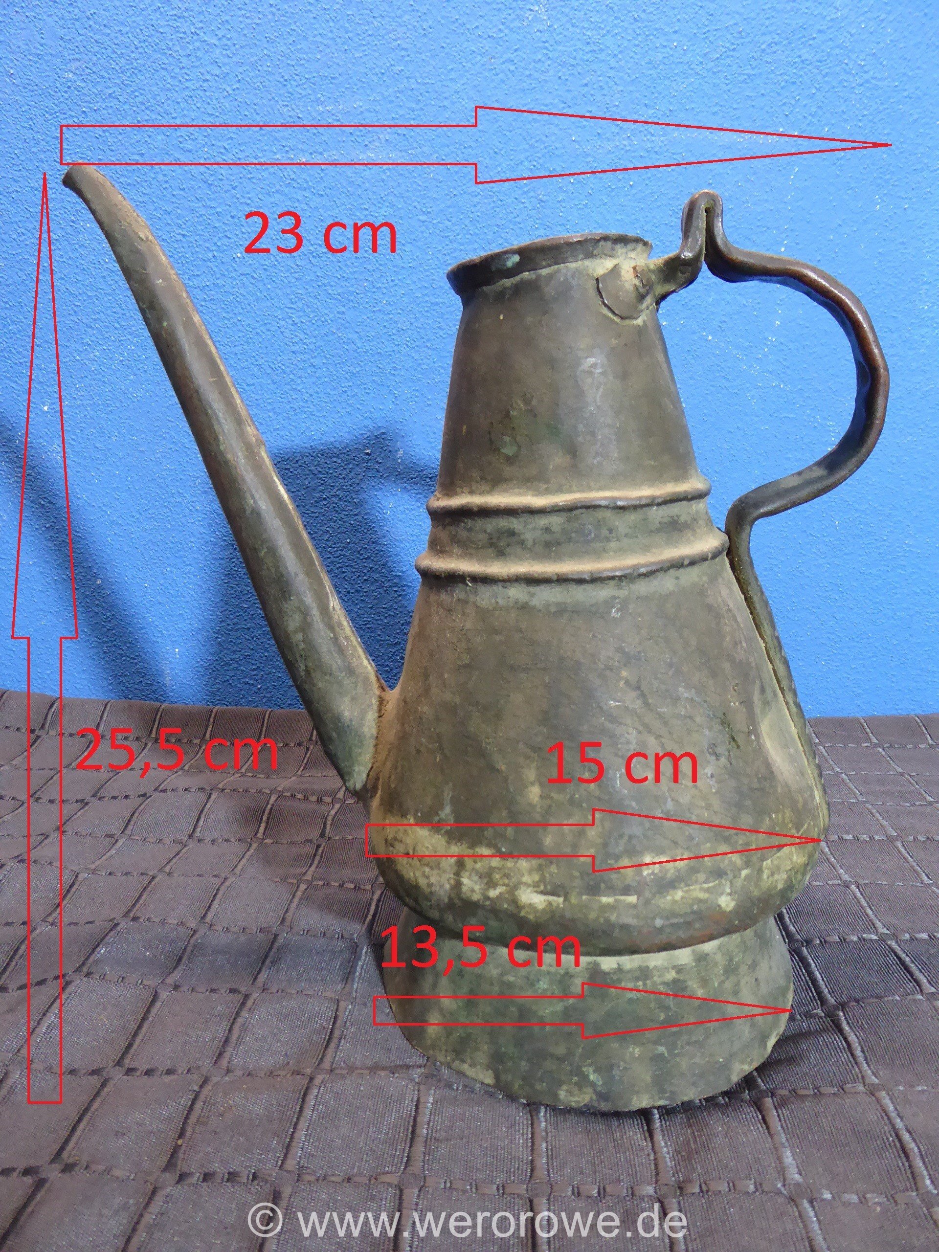 Alt antike Kupferkanne Teekanne Kaffeekanne Wasserkanne