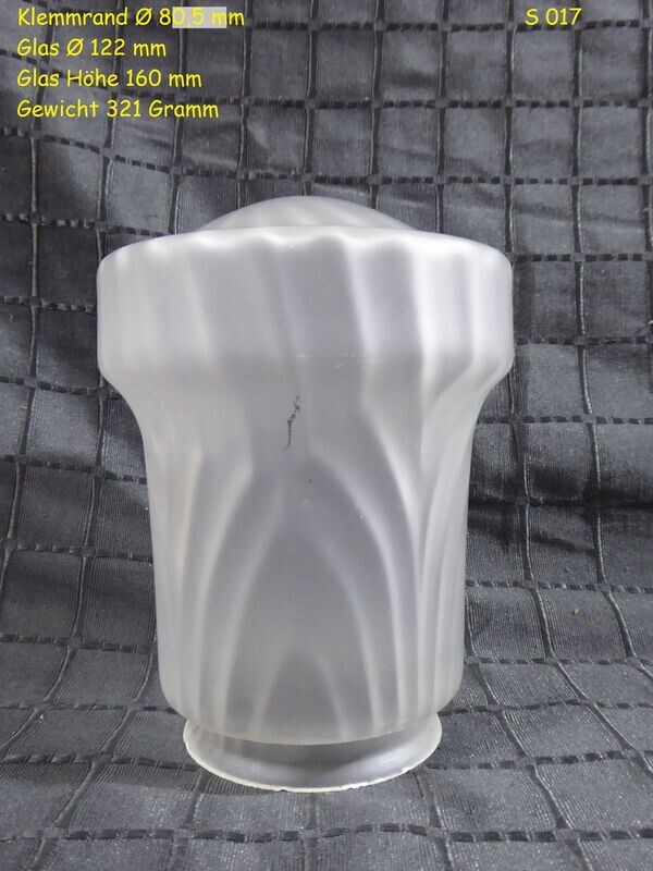 Jugendstil Glas Lampenschirm grau weiß satiniert Alt Antik Stil Lampenglas Glasschirm Ersatzglas