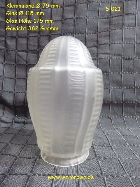 Jugendstil Glas Lampenschirm grau weiß satiniert Alt Antik Stil Lampenglas Glasschirm Ersatzglas