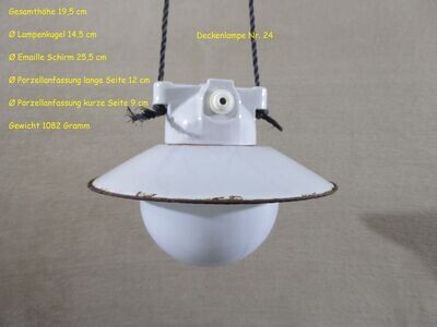 Vintage Stalllampe Glaskolbenlampe Kugellampe Porzellanlampe E27