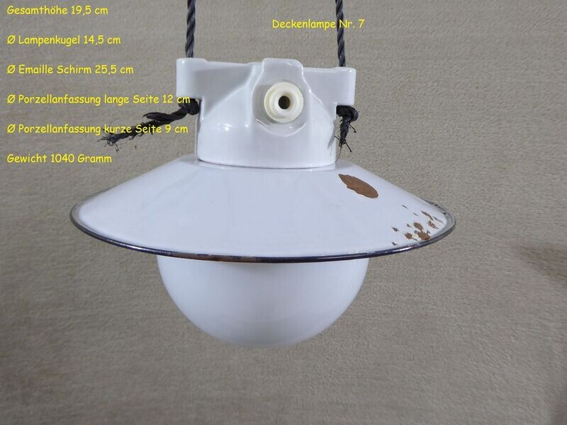 Porzellanlampe Emaille Lampe Glaskolbenlampe Kugellampe E27