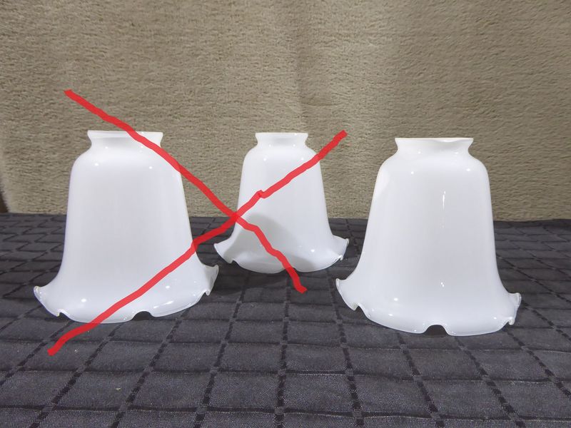 Glas Lampenschirm Tulpe weiß Milchglas Vintage Lampenglas Tulpenschirm Glasschirm