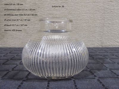 Holophane Glas Lampenschirm Lampenglas gerippt geriffelt Prismatisches Glasschirm Alt Antik Jugendstil