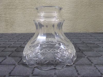 Glas Lampenglas Kristallglas Jugendstil Antik Stil Lampenschirm Sternenschliff Transparent