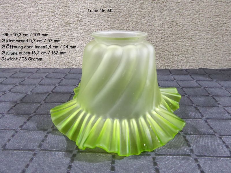 Glas Lampenschirm Tulpe Grün Tulpe Antik Stil Alt Tulpenglas Lampenglas Jugendstil Glasschirm