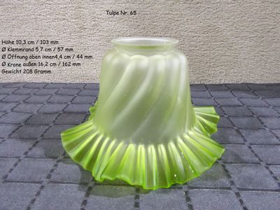 Glas Lampenschirm Tulpe Grün Tulpe Antik Stil Alt Tulpenglas Lampenglas Jugendstil Glasschirm