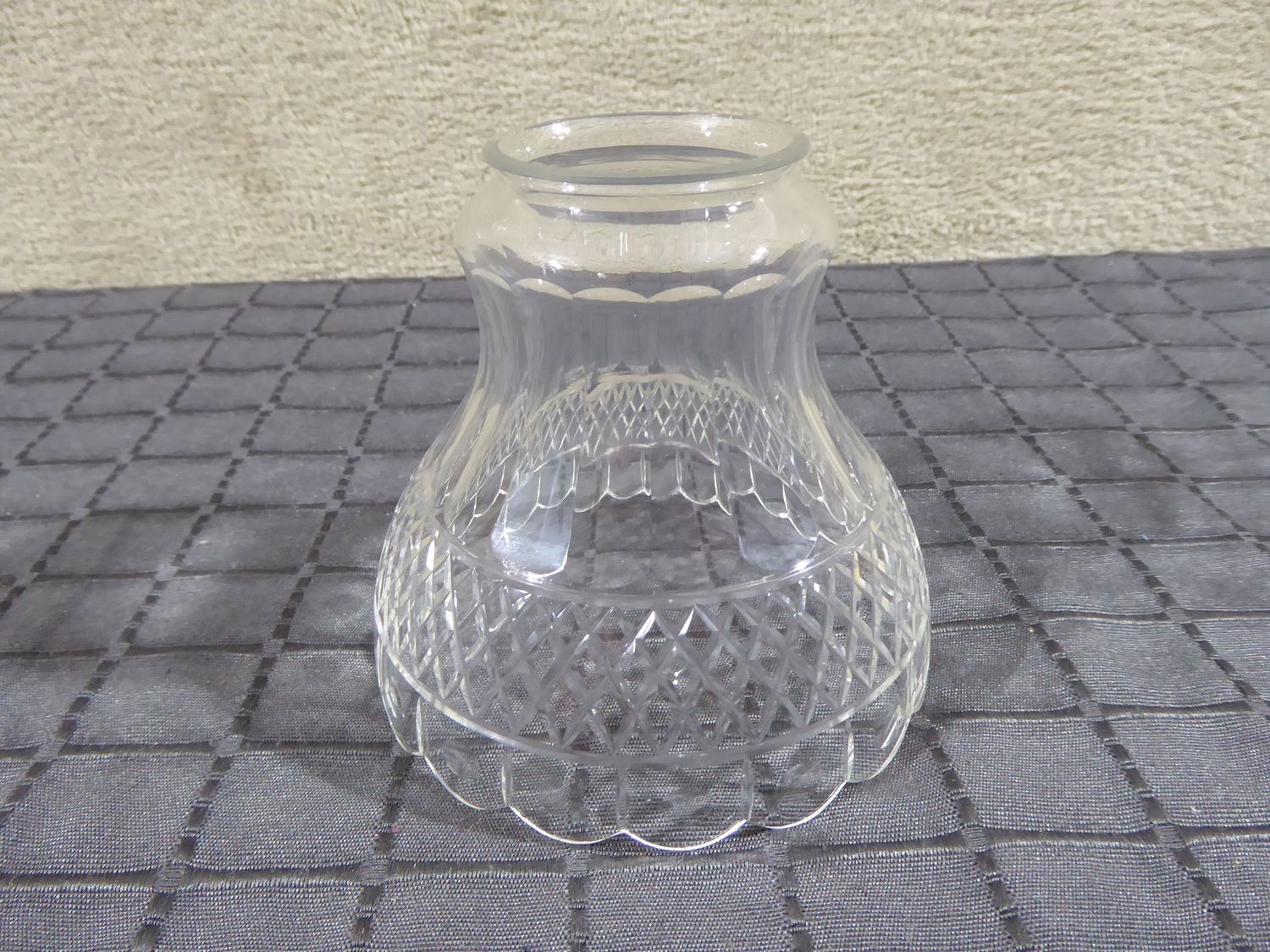Jugendstil Glas Lampenschirm Kristallglas Sternenschliff Lampenglas Transparent Glasschirm Alt Antik Stil