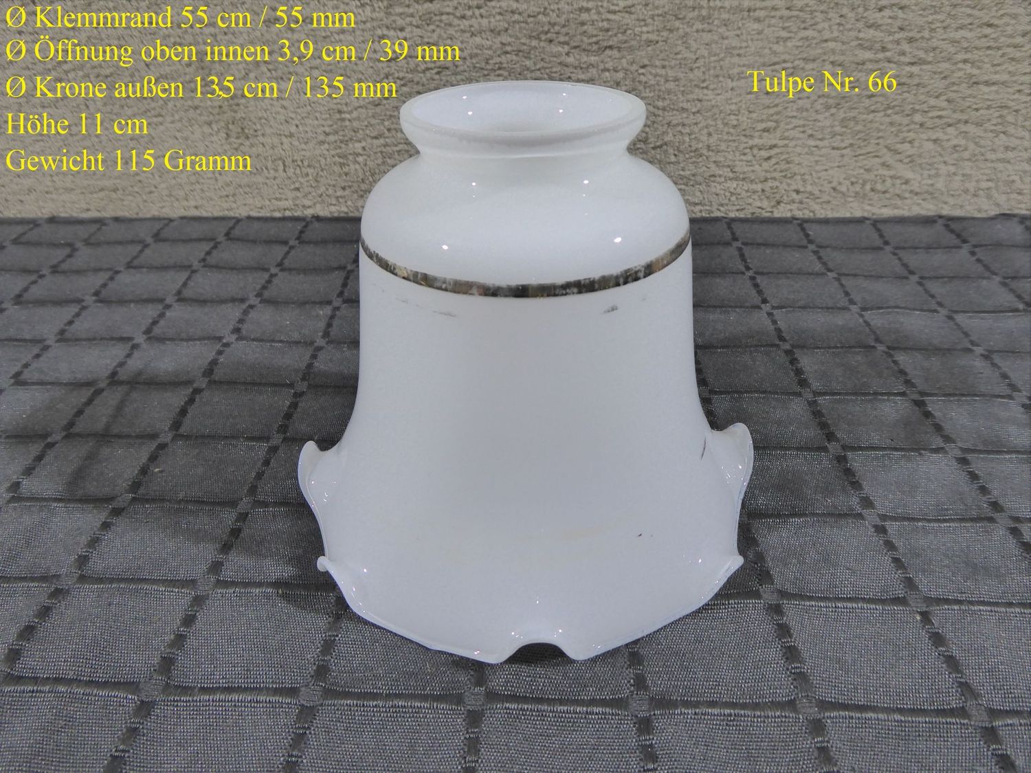 Glas Lampenschirm Tulpe Lampenglas Weiß Ø 55 mm Lampe Glasschirm Tulpenglas