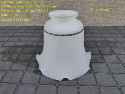 Glas Lampenschirm Tulpe Lampenglas Weiß Ø 55 mm Lampe Glasschirm Tulpenglas