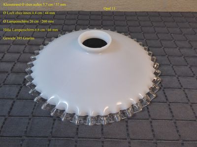 Glas Lampenschirm Opalglas Alt Antik Jugendstil Art Deco Milchglas Lampenglas Ø 57 x 260 mm