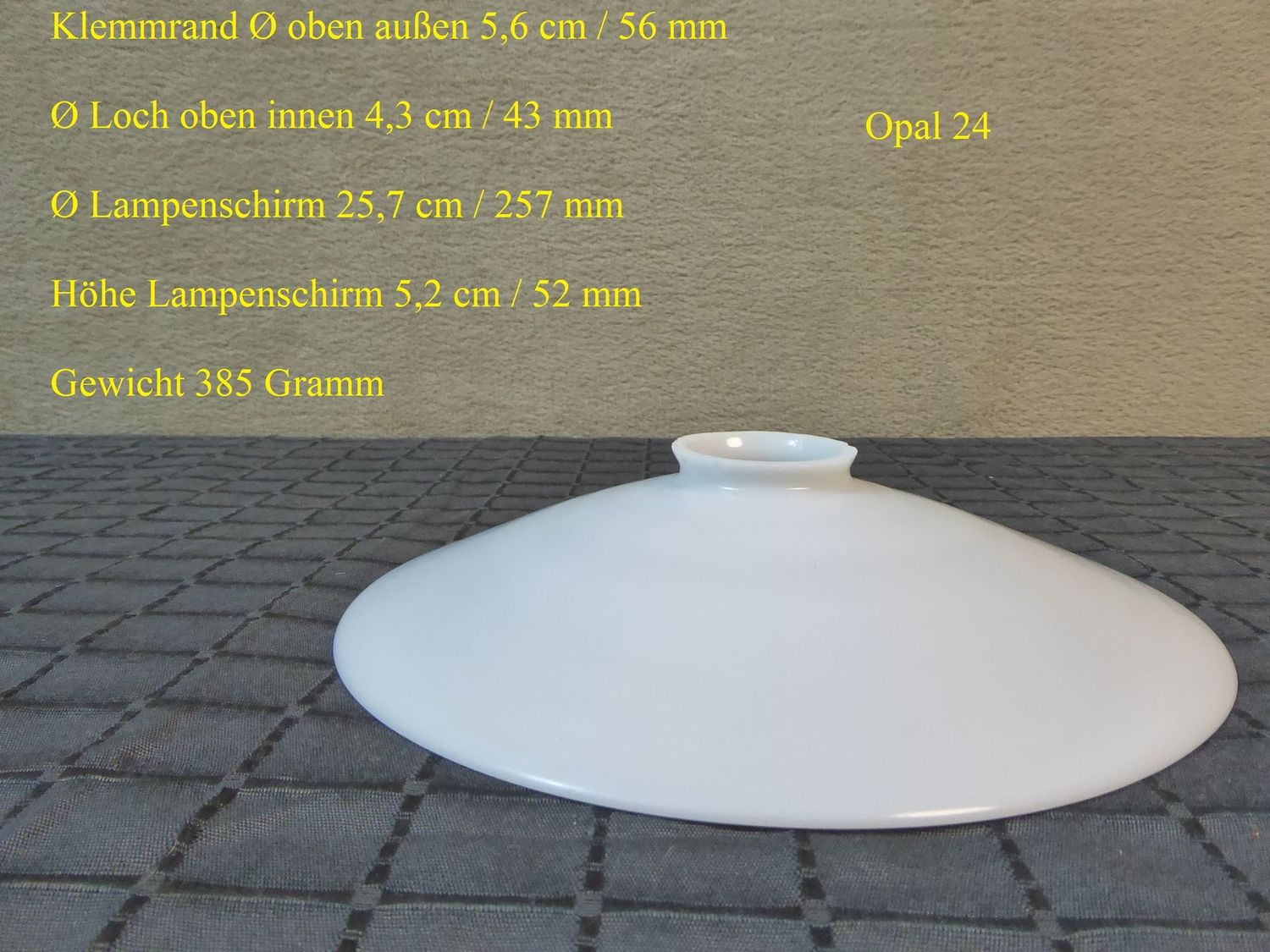 Glas Lampenschirm Opalglas Alt Antik Jugendstil Art Deco Milchglas Lampenglas Ø 56 x 257 mm