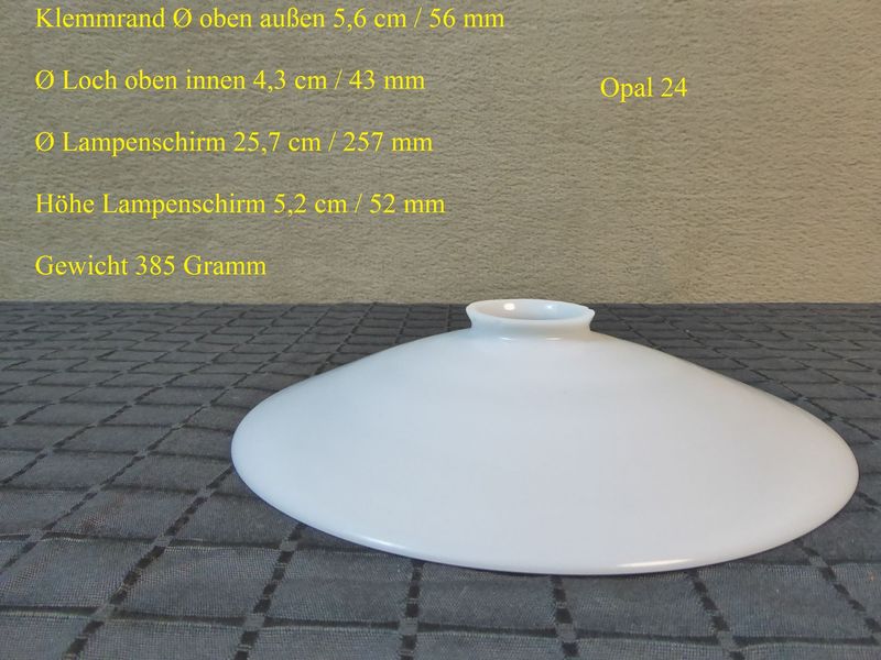Glas Lampenschirm Opalglas Alt Antik Jugendstil Art Deco Milchglas Lampenglas Ø 56 x 257 mm