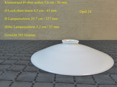 Glas Lampenschirm Opalglas Alt Antik Jugendstil Art Deco Milchglas Lampenglas Ø 56 x 257 mm