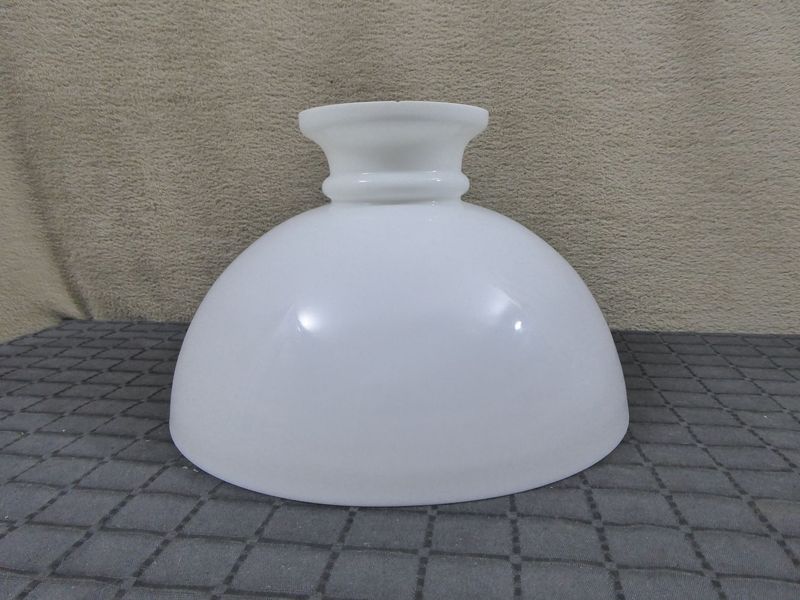 Glas Lampenschirm ø 308 mm Rochesterschirm Glasschirm Petroleumlampe Schirm Weiß Alt