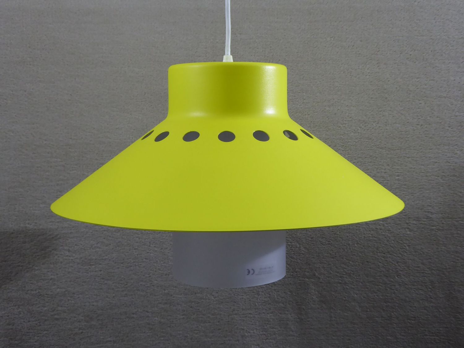 Vintage Hängelampe Pendelleuchte Gelb Ufo Lampe Visir Lampe IWS Deckenlampe Alu