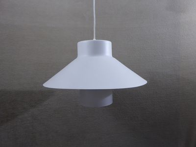 Vintage Ufo Lampe Grau Weiß Pendellampe Pendelleuchte Hängelampe Visierlampe IWS