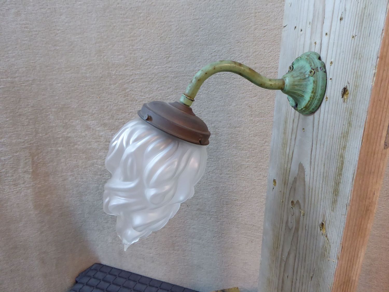 Alt Antik Wandleuchte Jugendstil Flamme Lampenschirm Lampenglas Wandlampe Leuchte