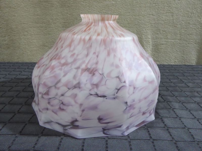 Alter Rose Rosé Glas Lampenschirm marmoriert Vintage 60er 70er 80er Jahre