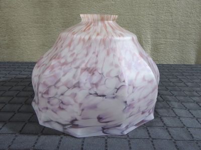 Alter Rose Rosé Glas Lampenschirm marmoriert Vintage 60er 70er 80er Jahre