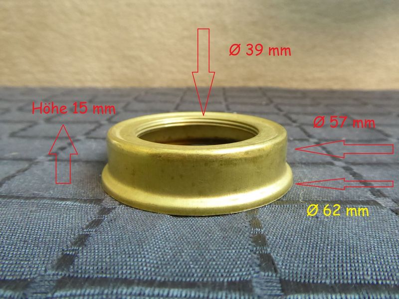 Vasenring Petroleumlampe Öllampe Kosmos Matador Duplex Brenner Messing 14 15 20 linig
