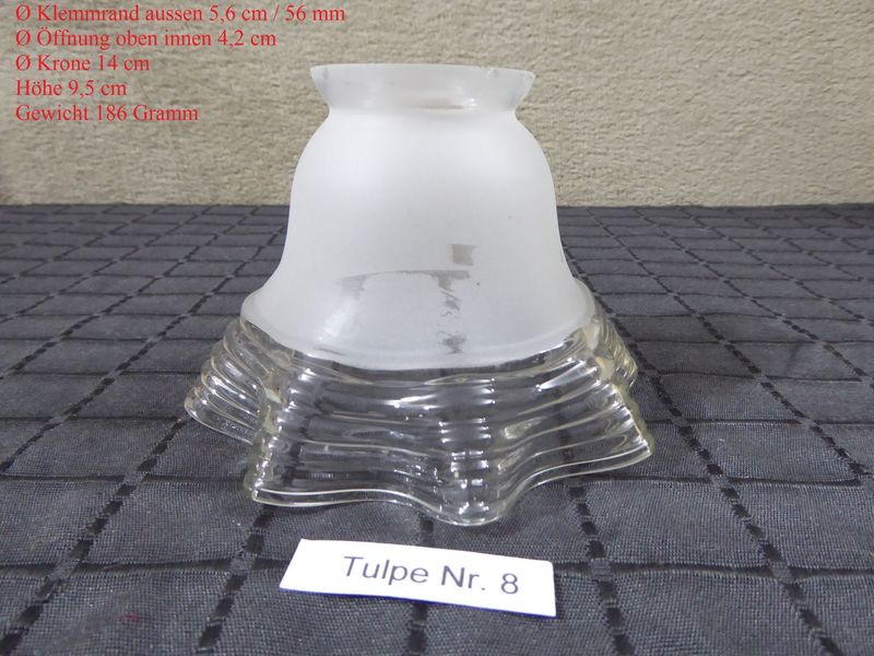 Tulpenlampenschirm Tulipe Glas Lampenschirm Tulpe Ersatzglas Klar Satiniert Alt Antik Jugendstil
