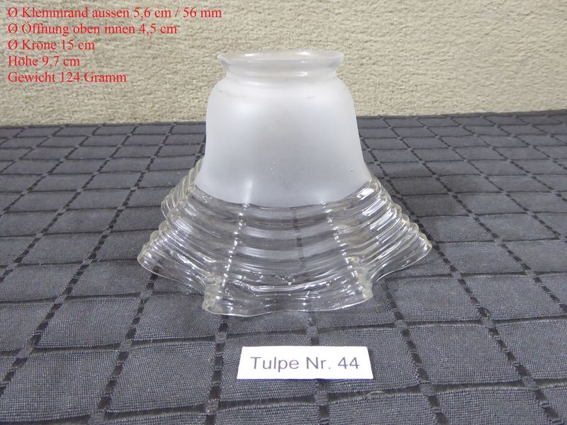 Tulpenlampenschirm Tulipe Glas Lampenschirm Tulpe Ersatzglas Klar Satiniert Alt Antik Jugendstil