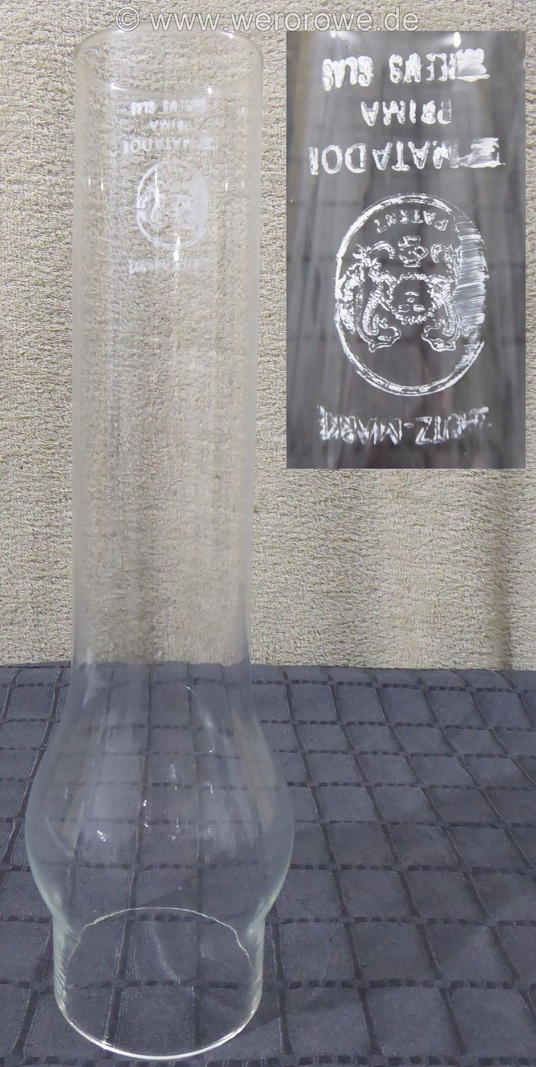 30''' linig 78,5 mm E & G Matadorzylinder Ehrich & Graetz Patent Matador Prima Boheems Glas
