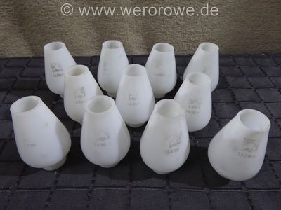 Schott & Gen Jena 1438 oL Glühlichtzylinder Glaszylinder Tulpe Tulpenglas Milchglas