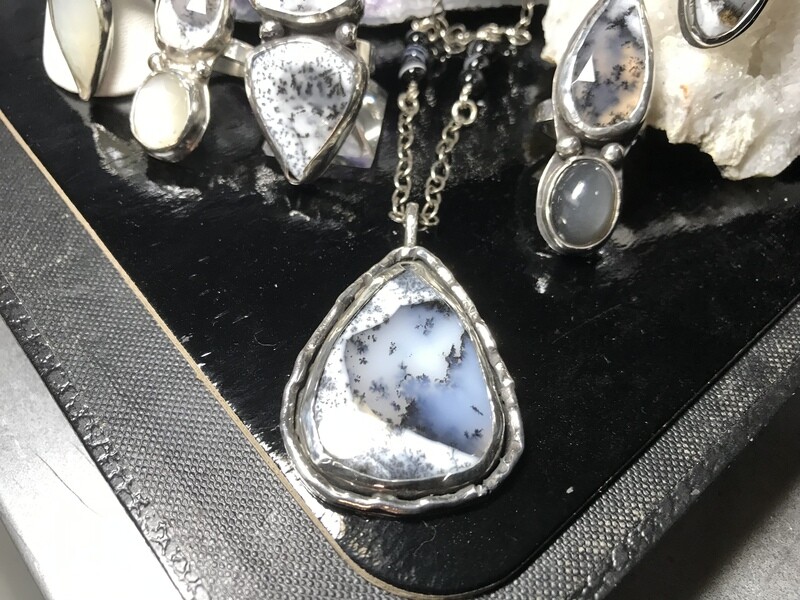 “Snow Moon” pendant necklace