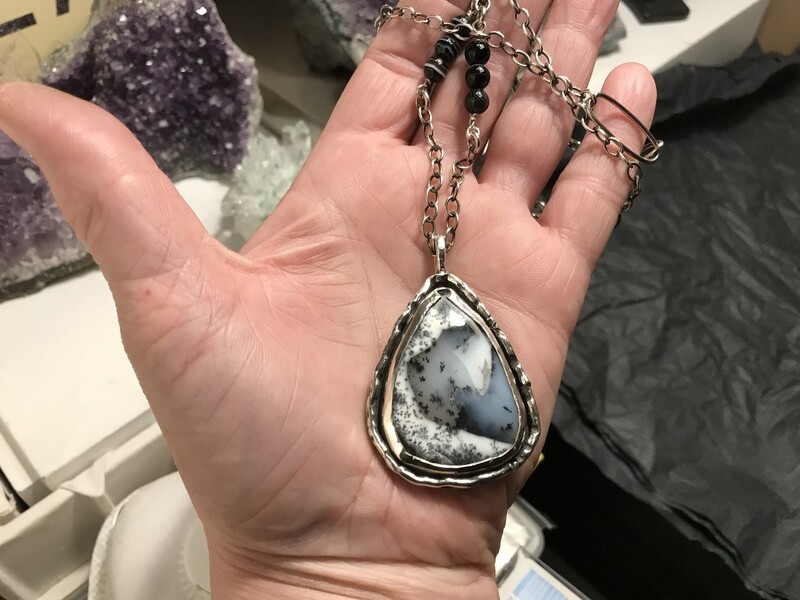 “Snow Moon” pendant necklace