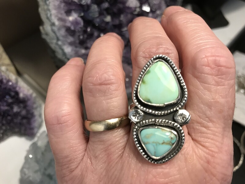 “Carico Lake” Turquoise &amp; Sterling Ring