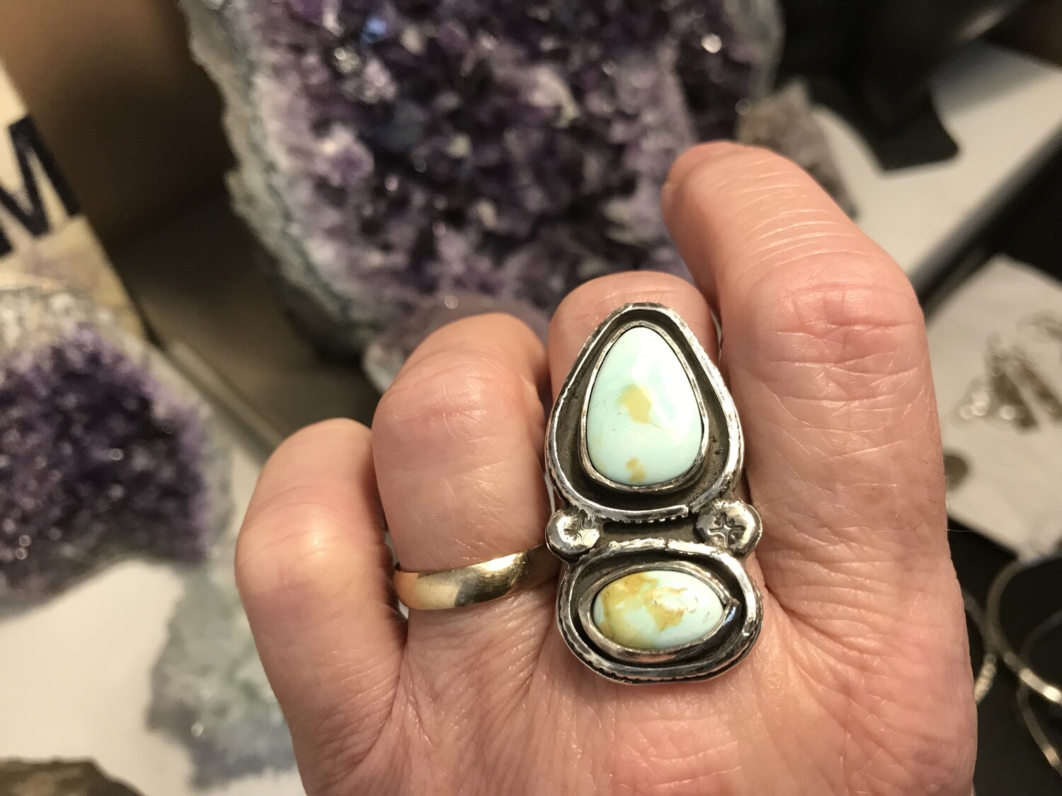 “Carico Lake” Turquoise &amp; Sterling Silver Ring