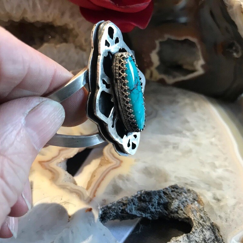 Sterling Silver And Turquoise Cuff/Bracelet
