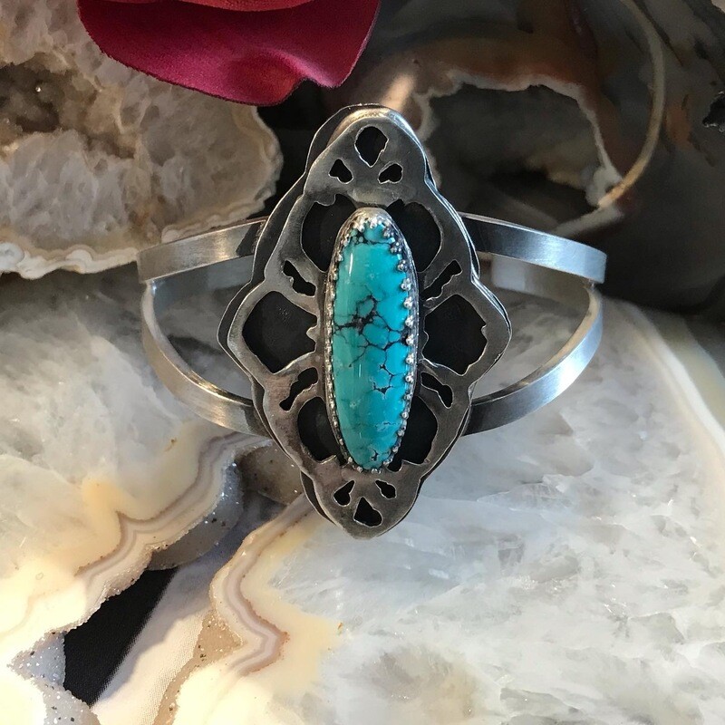 Sterling Silver And Turquoise Cuff/Bracelet