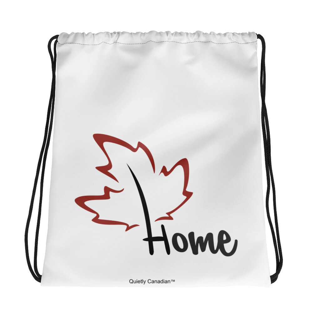 Quietly Canadian™ Home Leaf Drawstring bag