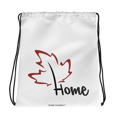 Quietly Canadian™ Home Leaf Drawstring bag