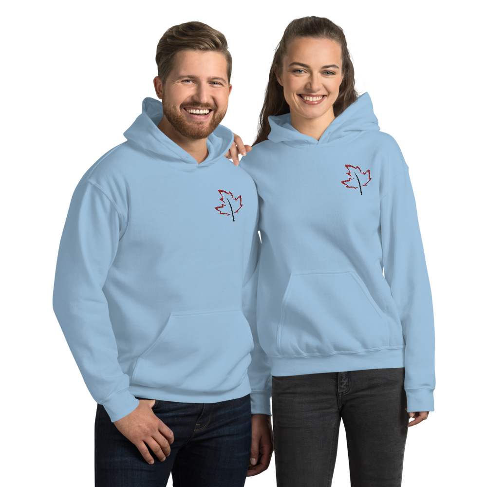 Quietly Canadian™ Embroidered Windy Leaf Unisex Hoodie