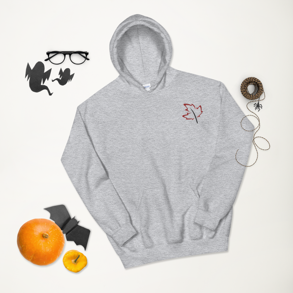 Quietly Canadian™ Embroidered Windy Leaf Unisex Hoodie