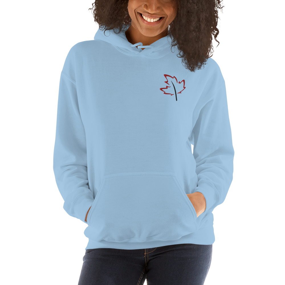 Quietly Canadian™ Embroidered Windy Leaf Unisex Hoodie