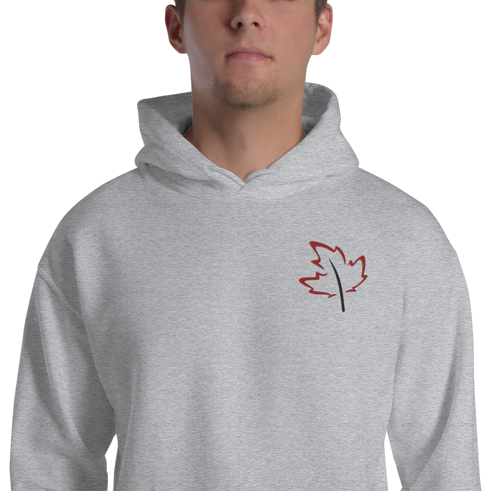 Quietly Canadian™ Embroidered Windy Leaf Unisex Hoodie