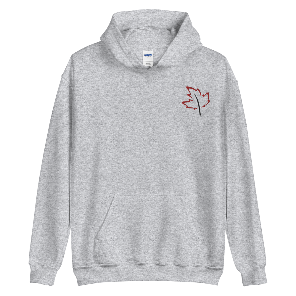 Quietly Canadian™ Embroidered Windy Leaf Unisex Hoodie
