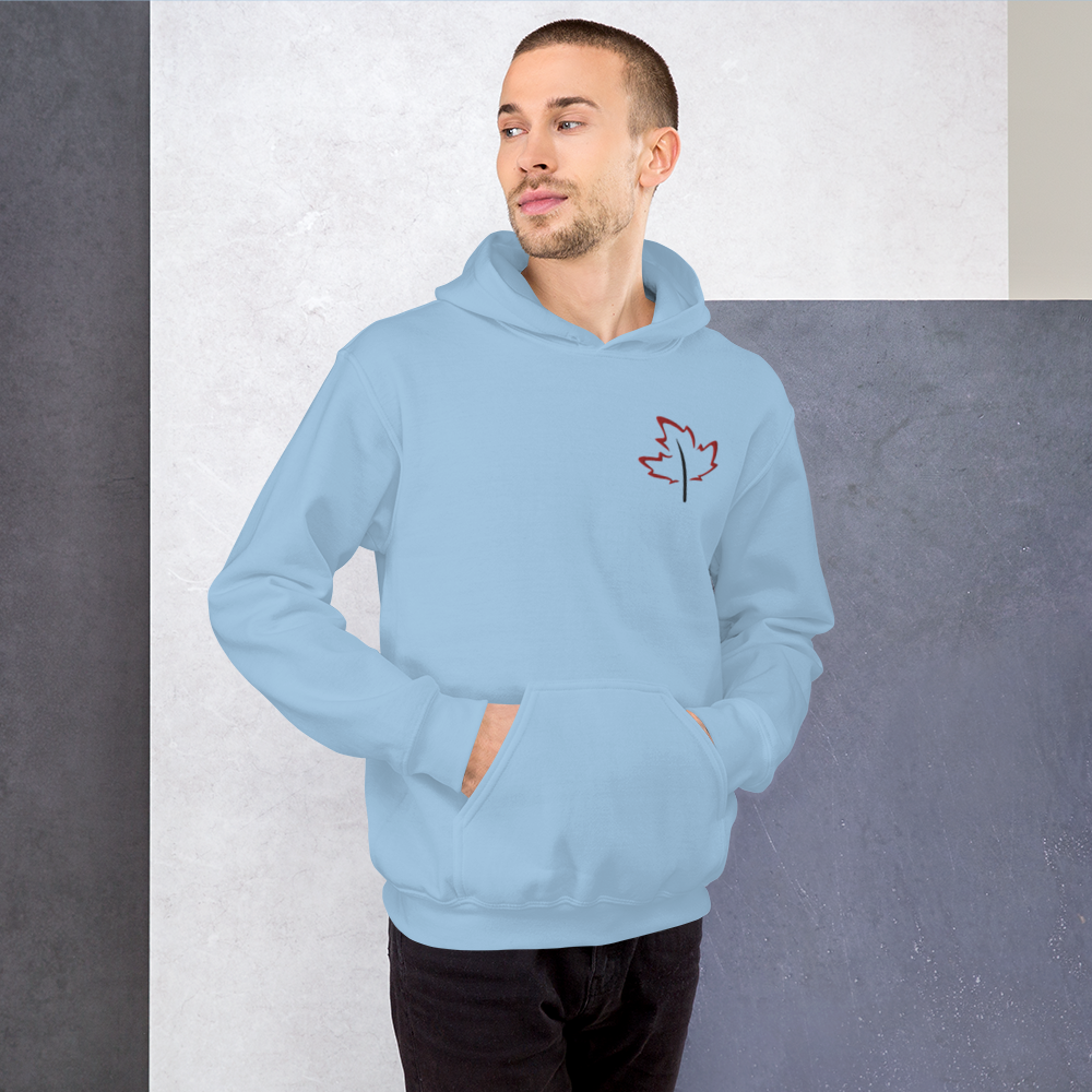 Quietly Canadian™ Embroidered Windy Leaf Unisex Hoodie