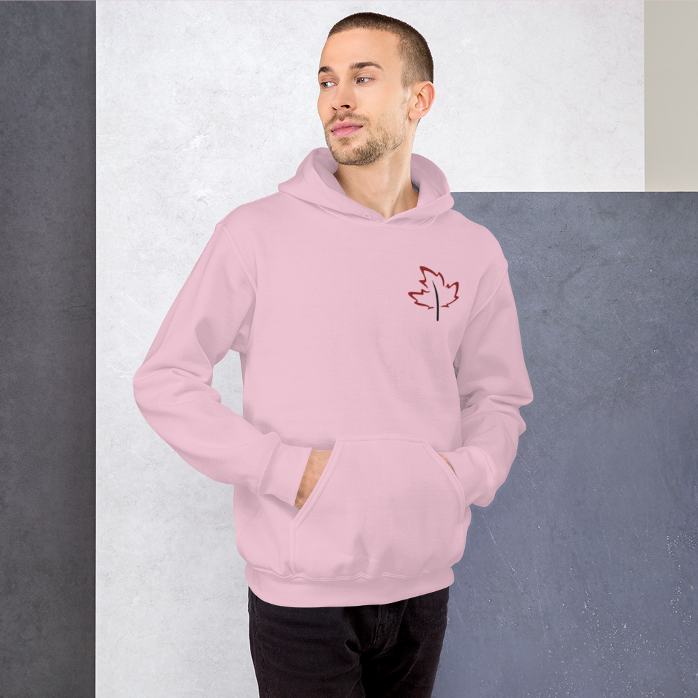 Quietly Canadian™ Embroidered Windy Leaf Unisex Hoodie